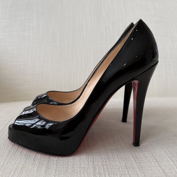 Christian Louboutin Very Prive 120 Black Patent Leather Heels - Picture 8 of 16
